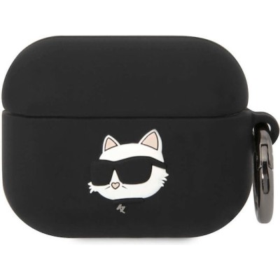 Karl Lagerfeld Choupette Head 3D Silicone Case Black (Apple AirPods Pro)